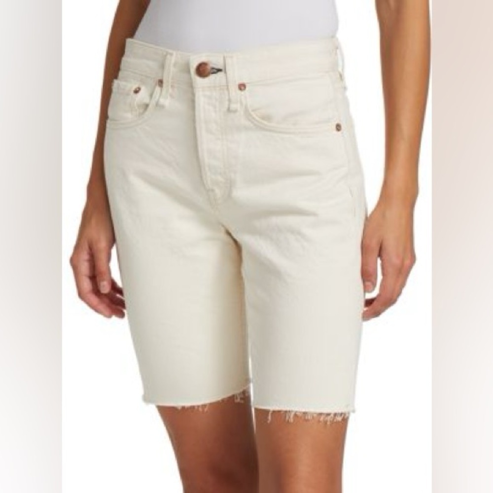 NWT RAG & BONE Maya High-Rise Walking Shorts Cream size 26